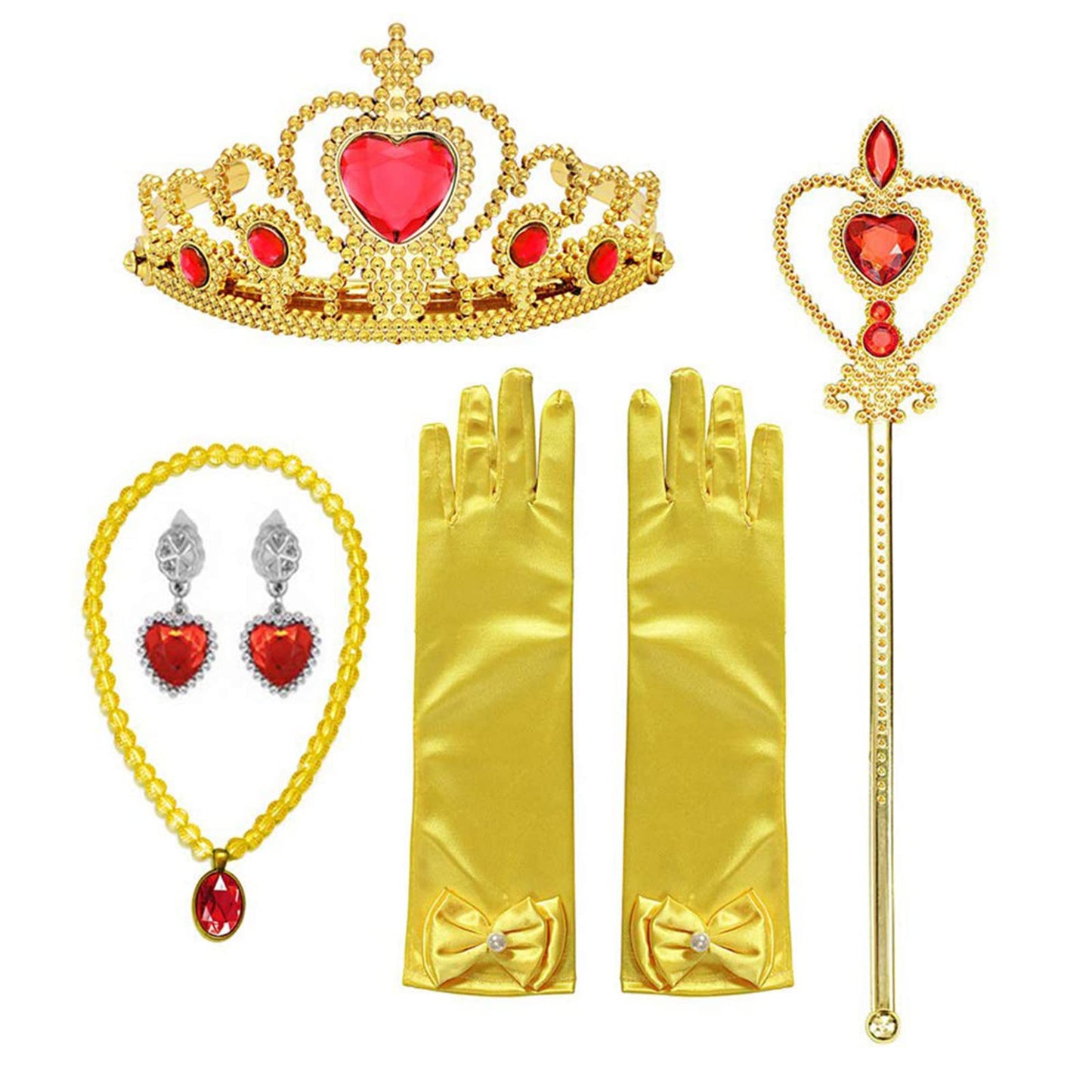 Orgrimmar Princess Dress Up Accessories For Belle Gloves Princess Tiara Crown Wand Necklaces For Kids