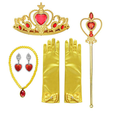 Orgrimmar Princess Dress Up Accessories For Belle Gloves Princess Tiara Crown Wand Necklaces For Kids