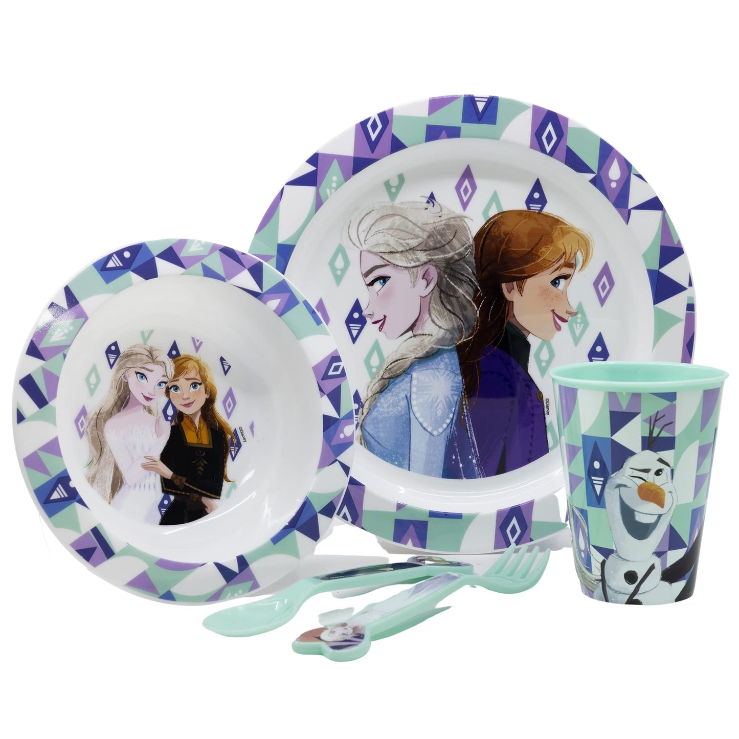 Frozen 74250 5-Piece Set, Micro Set, Reusable Childrens Tableware, Suitable for Microwaves