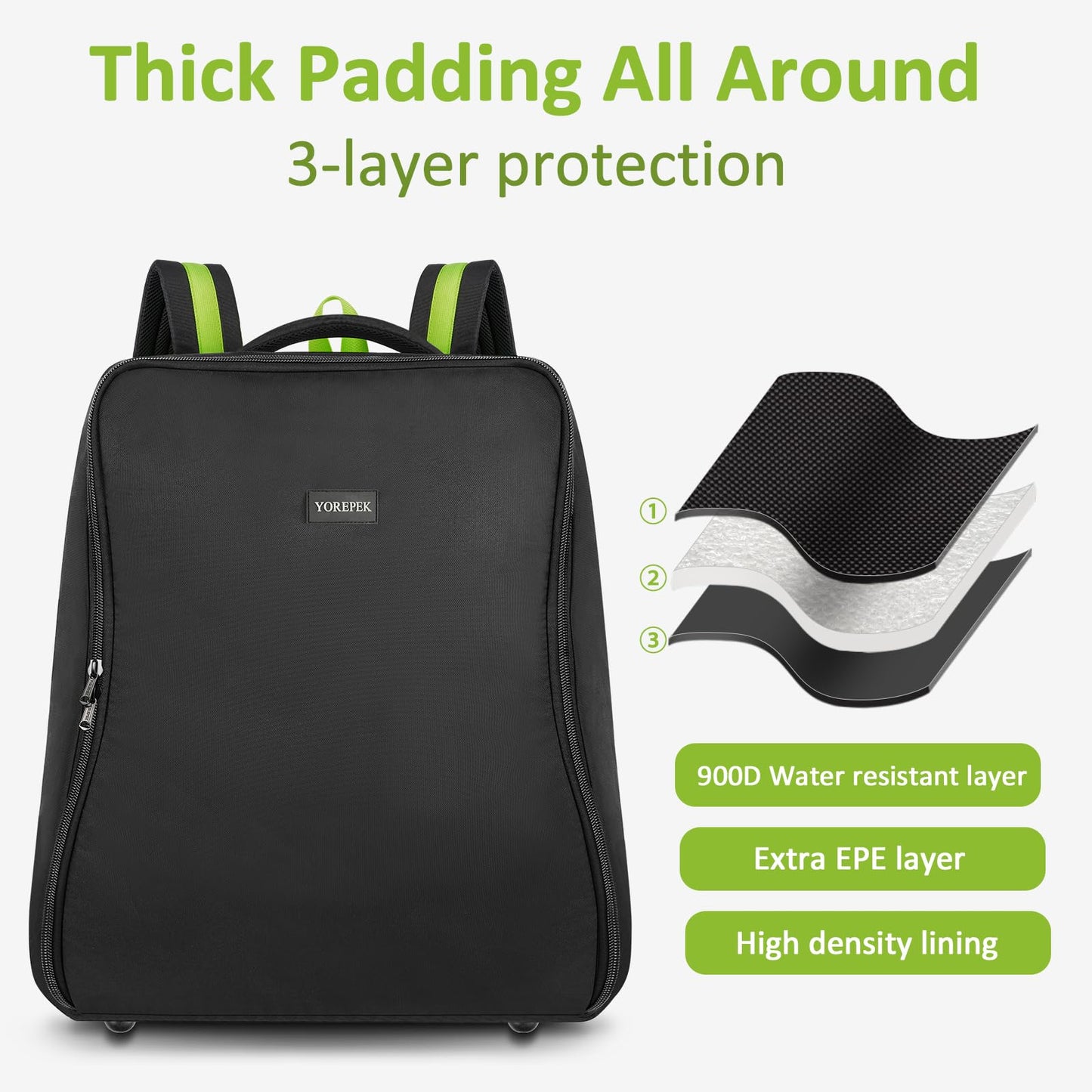 Yorepek Padded Stroller Bag For Airplane Travel Compatible With Uppababy Minu V2 And Minu,Stroller Gate Check Bag Backpack With