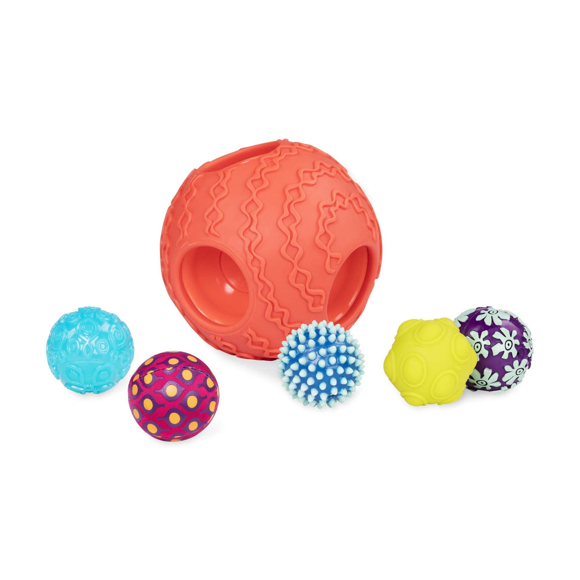 B. toys- B. baby- Baby Ballss- 1 Big Textured Ball with 5 Small Sensory Balls - Developmental Toys for Babies 6 Months +