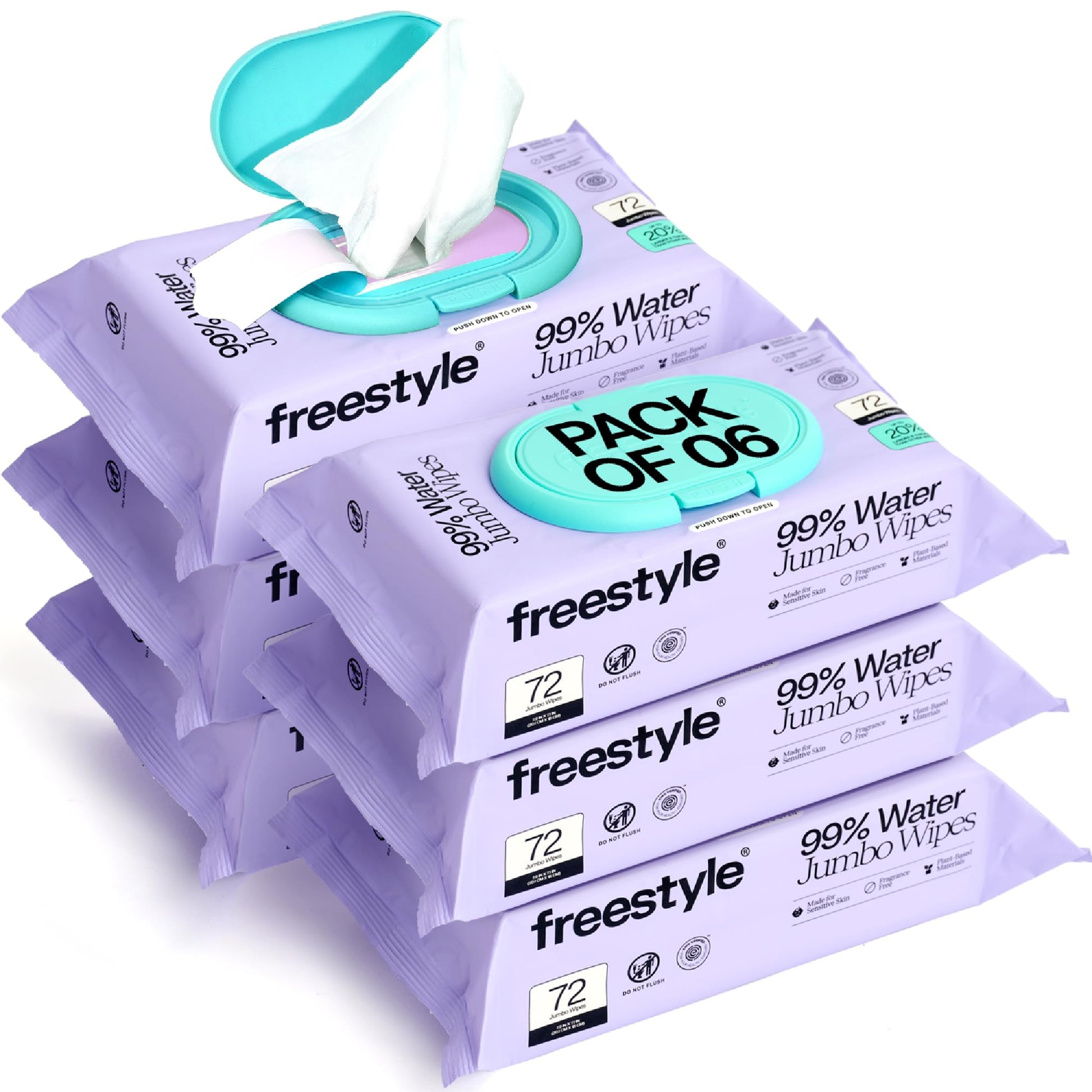 Freestyle Soft Jumbo Baby Wipes, Hypoallergenic And Unscented, Water-Based Wet Wipes For Babies, Finely Suited For Sensitive Ski