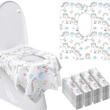 Mimorou 40 Pack Disposable Toilet Seat Covers for Kid Toddler Adults Extra Large Individually Wrapped Portable Paper Potty Seat 