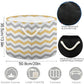 Visesunny Grey And Yellow Plaid Chevron Collapsible Large Capacity Basket Storage Bin With Durable Cotton Handles, Home Organize