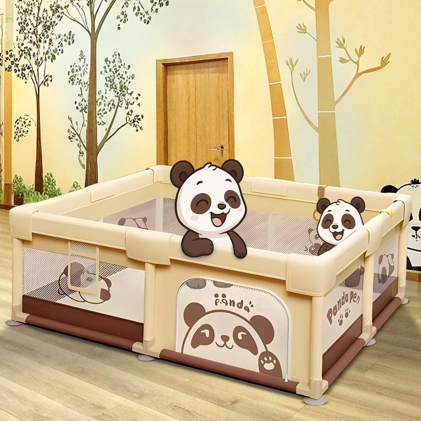 Careit Playards|Playpen For Kids Up To 4 Years, Spacious 150X150 Cm Baby Play Yard With Safety Lock & Hand Grip, Thick Padding &