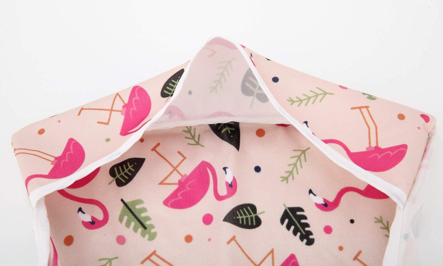 Sigzagor Baby Bib Long Sleeved Shirt With Pocket 1 to 3 years old Toddler (Squirrel Hedgehog)