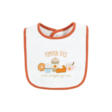 Hudson Baby Unisex Baby Cotton Bibs, Pumpkin Spice Date, One Size