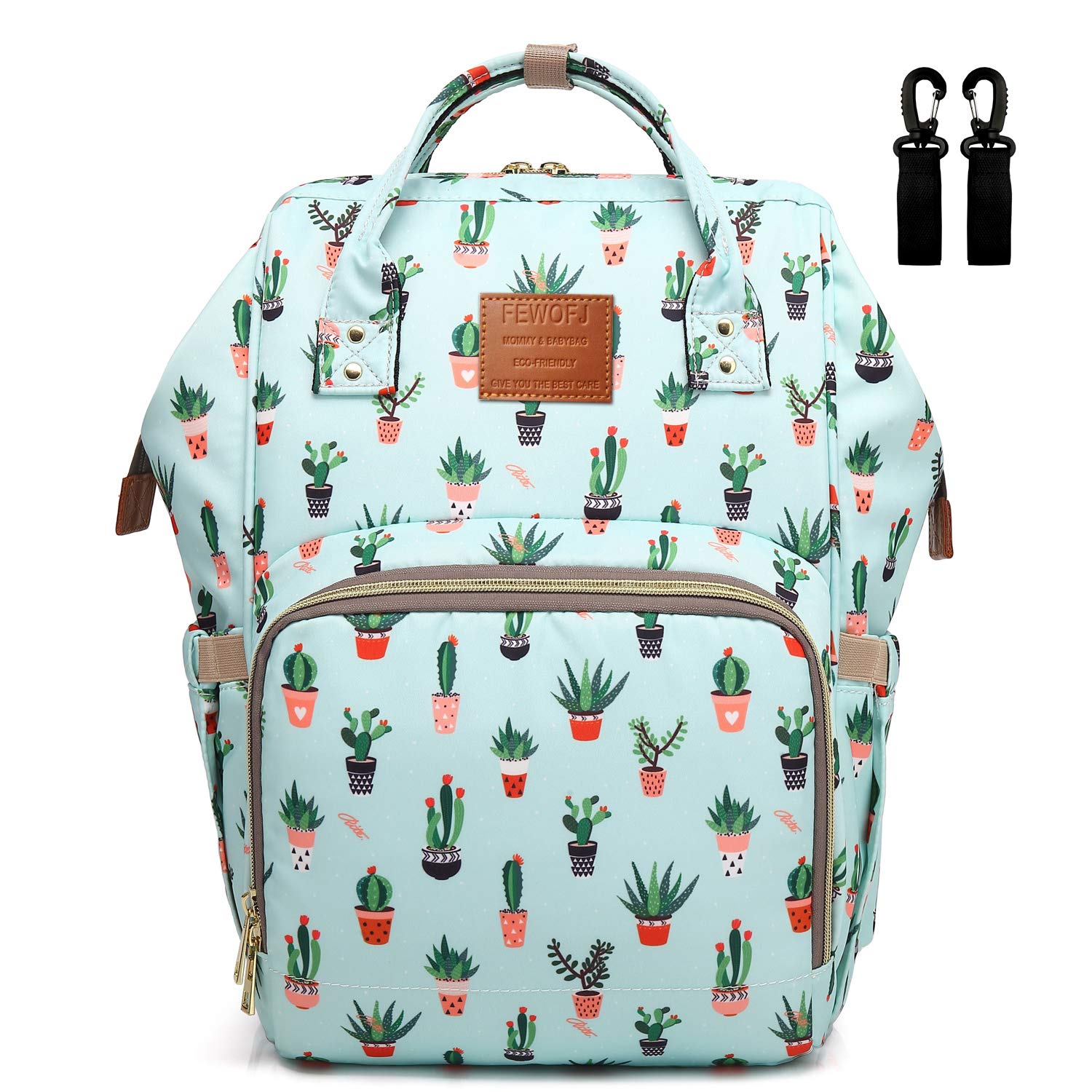 Cactus Diaper Bag Backpack, Women Waterproof Travel Nappy Bag for Baby Care
