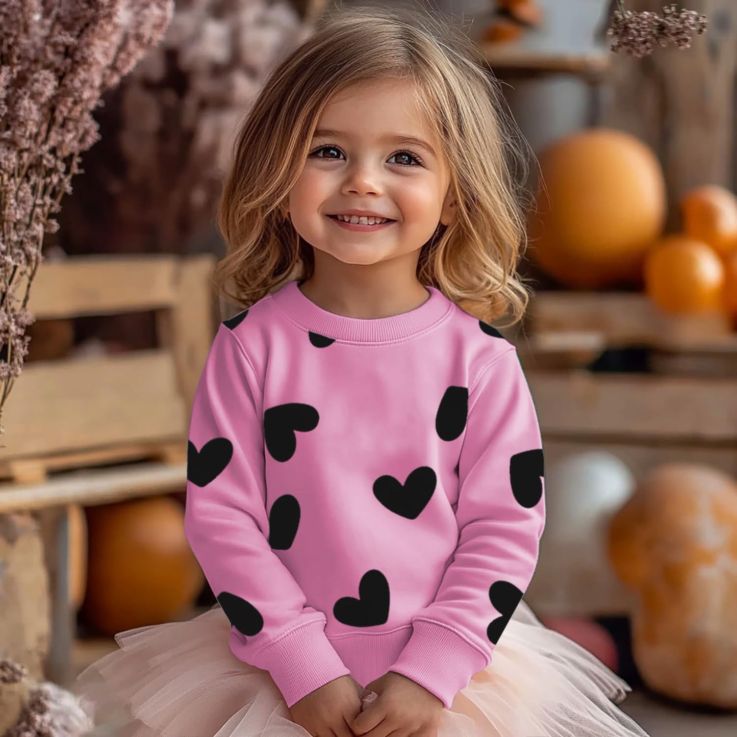 Mrocioa Valentine'S Day Love Heart Graphic Shirt Girl Cotton Sweatshirt Vday Kids Long Sleeve Crewneck Pink Tops For 6 Years