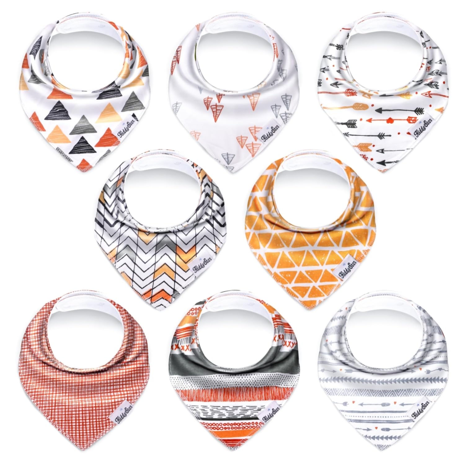 KiddyStar Organic Cotton Baby Bibs - Absorbent Drool Bibs with Snaps | Soft Teething Bibs for Newborns & Toddlers (Tribal Bandan