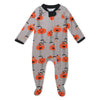 Honestbaby Baby Celebration Sleep & Play Footed One-Piece Pajama Sleeper 100% Organic Cotton, Pippi Long Pumpkin, 6-9 Months