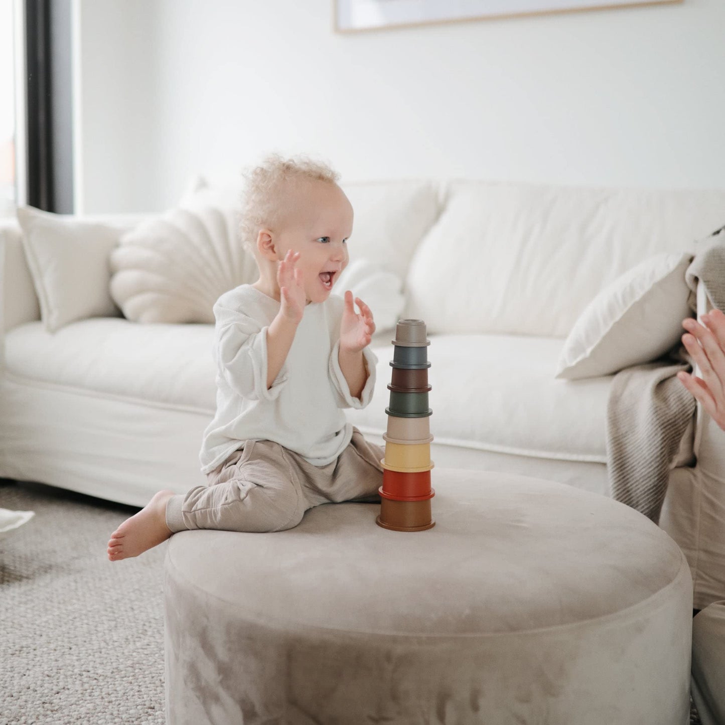 mushie Stacking Cups Toy | Made in Denmark (Retro)