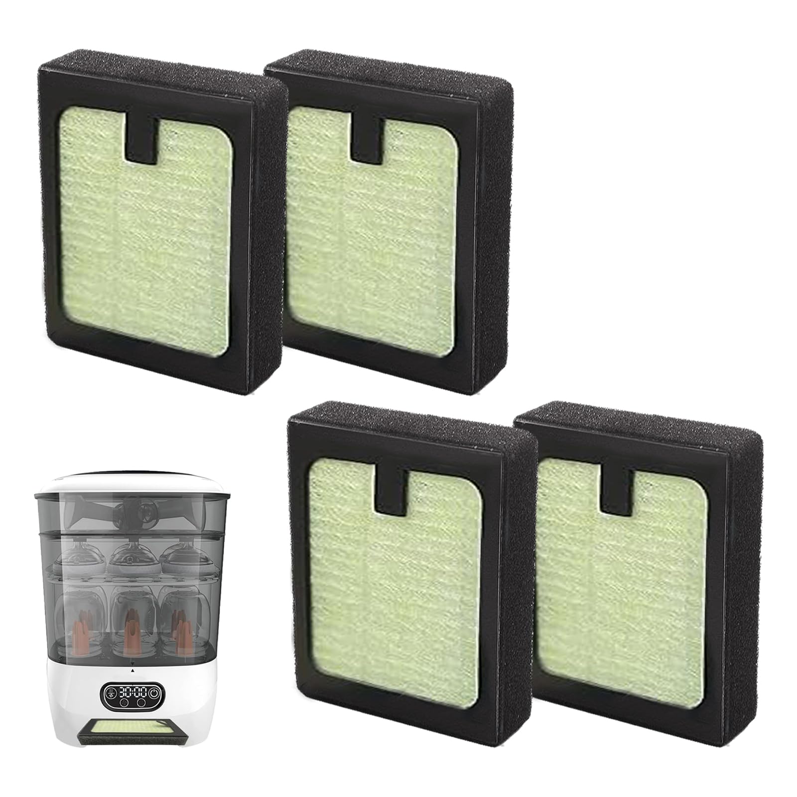 4Pcs Hepa Filter Replacement Compatible With Baby Brezza Bottle Dryer Advanced And Baby Brezza Bottle Washer Pro