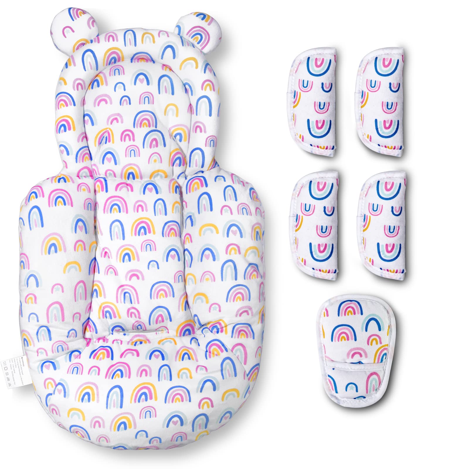 Infant Insert Compatible With Graco & 4Moms Mamaroo Systems,Include 5 Pcs Strap Pad,Head & Body Support Insert Cushion For Newbo