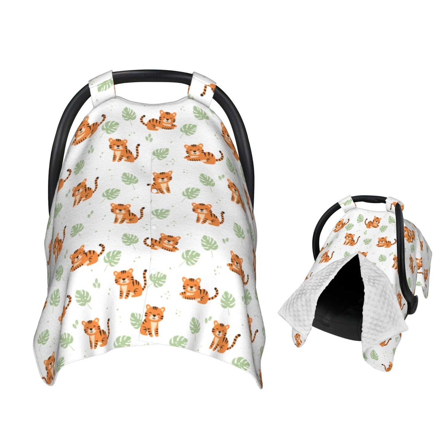 Muishi Tiger and Leafs Baby Car Seat Canopy Nursing Cover for Newborn Car Seat Breastfeeding Covers Blanket Newborn Shower Gift
