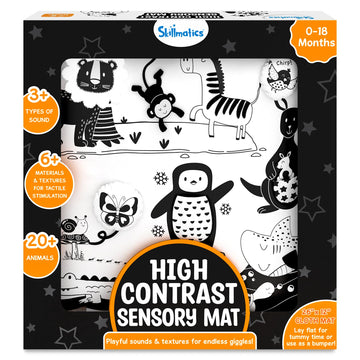 Skillmatics High Contrast Sensory Cloth Mat For Babies & Infants  Newborn Visual Stimulation, Observation Skills, Gifts For 0 T