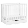 Carters by DaVinci Colby 4-in-1 Convertible Mini Crib with Trundle Drawer in White, Greenguard Gold Certified, Undercrib Storag