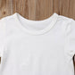 Mubineo Infant Baby Girl Basic Bell Short Sleeve Cotton Romper Bodysuit Tops Clothes (White, 3-9 Months)