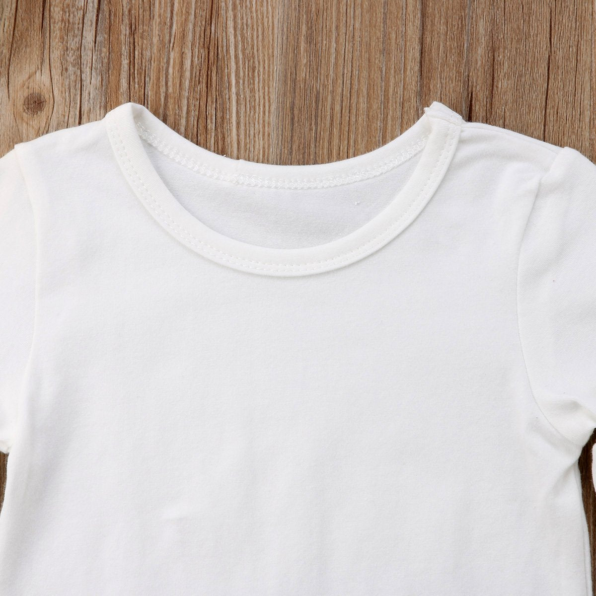 Mubineo Infant Baby Girl Basic Bell Short Sleeve Cotton Romper Bodysuit Tops Clothes (White, 3-9 Months)