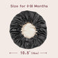 Baby Bonnet For 6-36 Months Sleeping: Reversible Smooth Satin For No Mess Toddler'S Curly Hair, Adjustable Band No Slip Black-Ta