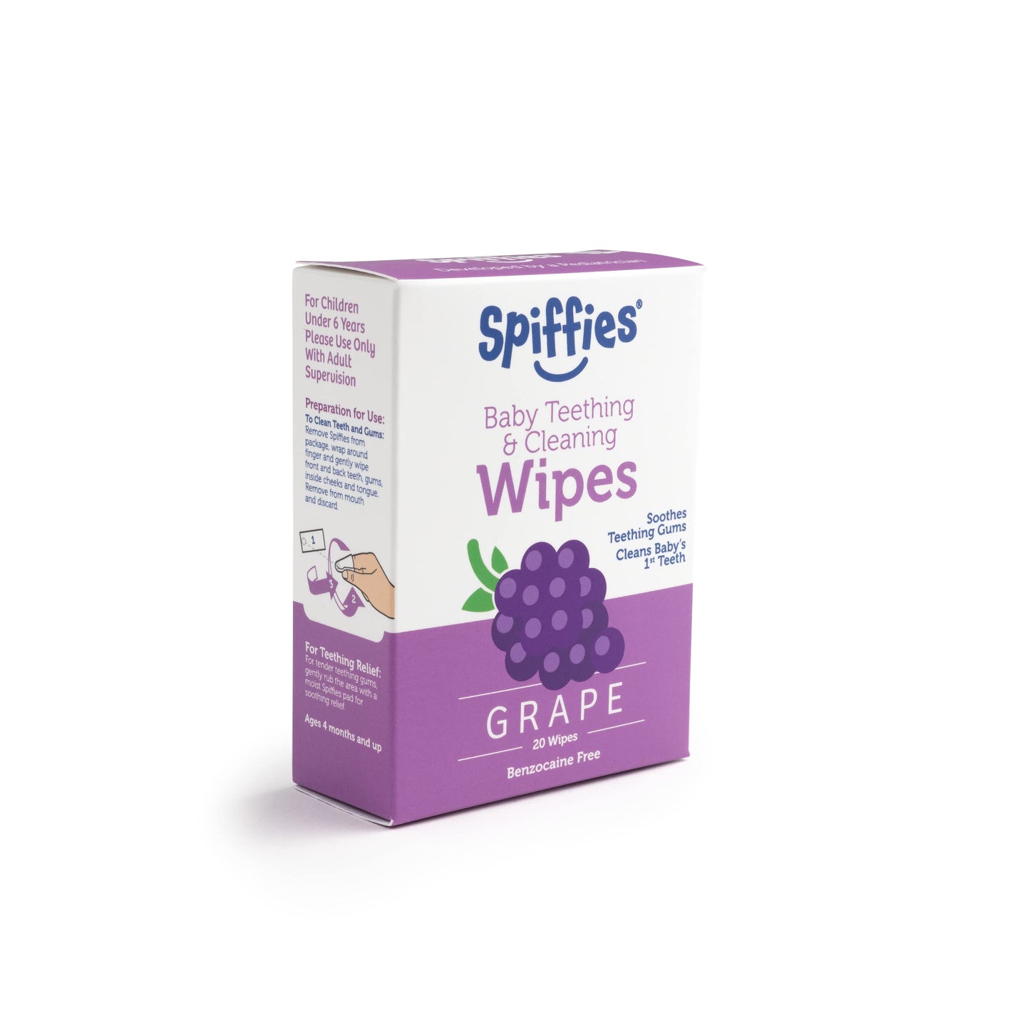 Spiffies Baby Oral Care Tooth Wipes - Gum & Teeth Wipe Tissues For Teething Relief & Cleaning Infant & Toddler Teeth - Baby Toot