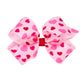 Wee Ones Girls' Valentines Day Grosgrain Hair Bow On Weestay No-Slip Clip, Valentine Heart Print, Medium, Pearl Pink