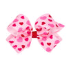 Wee Ones Girls' Valentines Day Grosgrain Hair Bow On Weestay No-Slip Clip, Valentine Heart Print, Medium, Pearl Pink