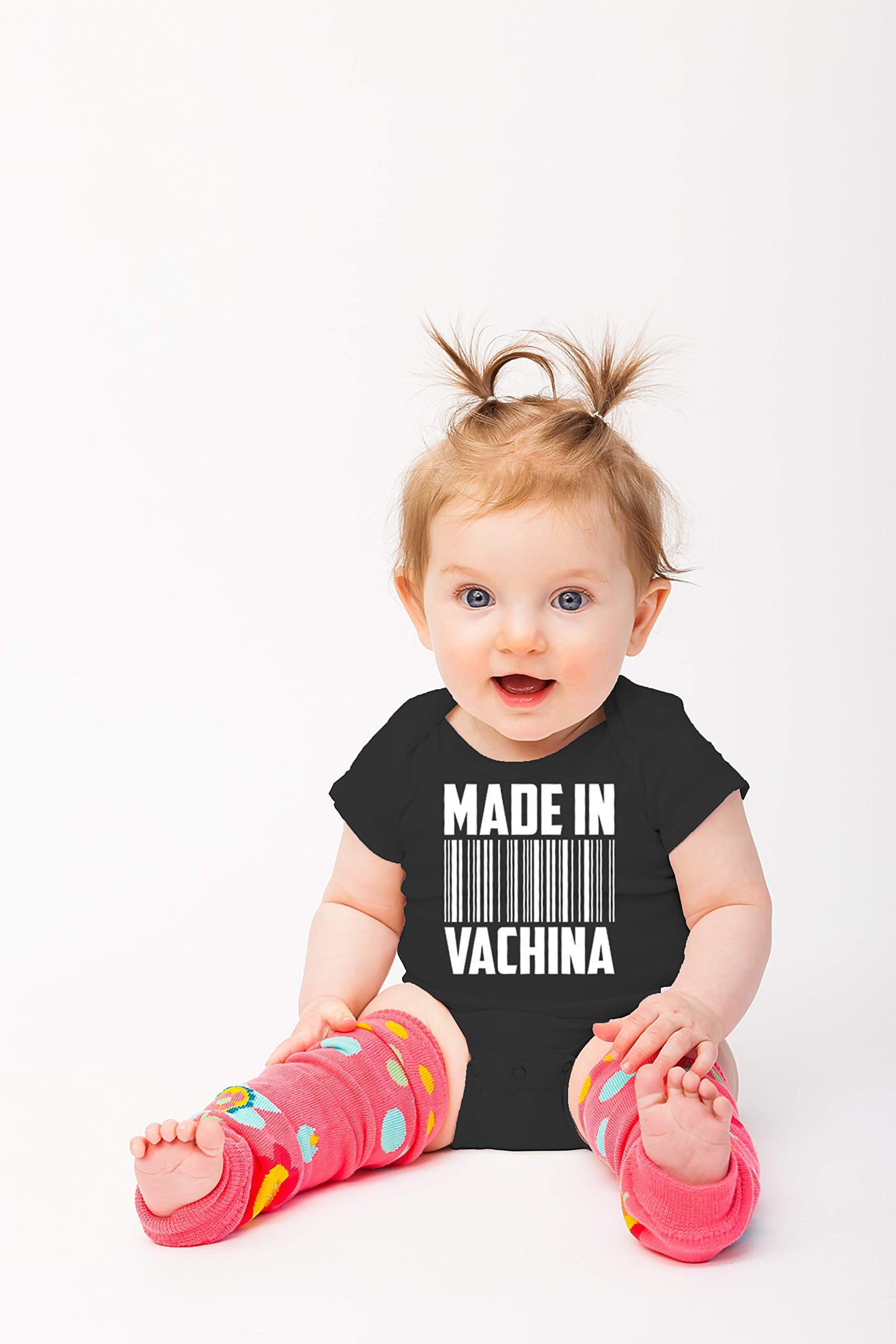 Made In Vachina - Funny Cute Infant Creeper Short Sleeve Bodysuits Infant Funny Baby Romper(Black, Newborn)