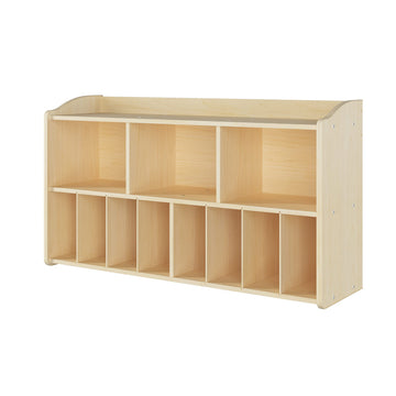 Foundations Wall-Mounted Diaper Organizer for Daycares, 3 Large & 8 Small Storage Compartments, Wood Construction, Maximum Durab