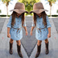 Biggerstore Fashion Kids Toddler Baby Girl Belted Denim Dress Above Knee Length (Light Blue) 4-5 Years