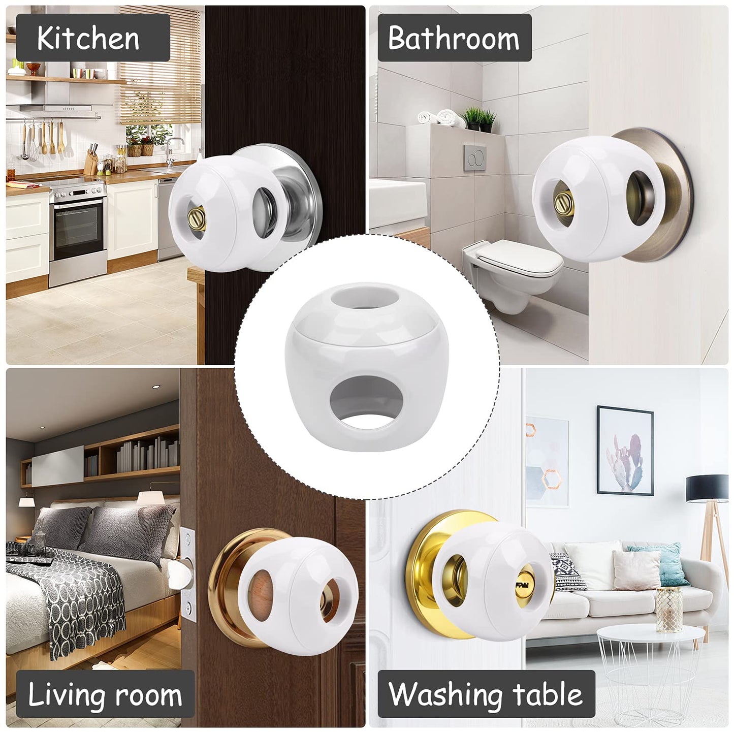 Baby Safety Door Knob Covers 4 Pack Baby Safety Door Handle Protector Child Proof Door Knobs Door Safety For Kids Universal Fit