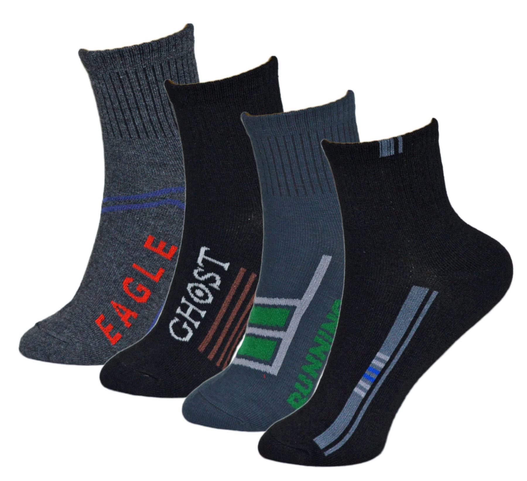 Me Stores Mens & Boys Cotton Ankle Length Cotton Sports Socks (Multicolour, Free Size) (Mid, 4)