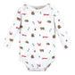 Hudson Baby Unisex Baby Cotton Long-Sleeve Bodysuits, Girl Camping Animals, 0-3 Months