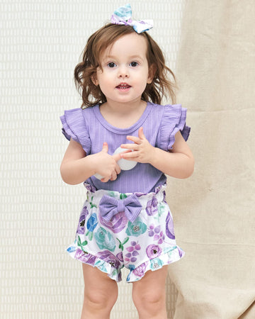 Sunny Piggy Infant Girl Clothes Ruffle Sleeveless Romper 3 Month Baby Girls' Clothing Floral Cotton Short Sets Summer 6 Month Gi