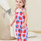Lindanina Toddler Baby Girls Romper Strawberry Sleeveless Jumpsuit Summer Cute Clothes Adjustable Tie-Up Strap 12-24 Months Infa