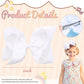2Pcs Oaoleer Layered Grosgrain Ribbon Alligator Hair Clips, White 6-Inch Barrettes For Girls, Infants, Toddlers, Kids, And Teens