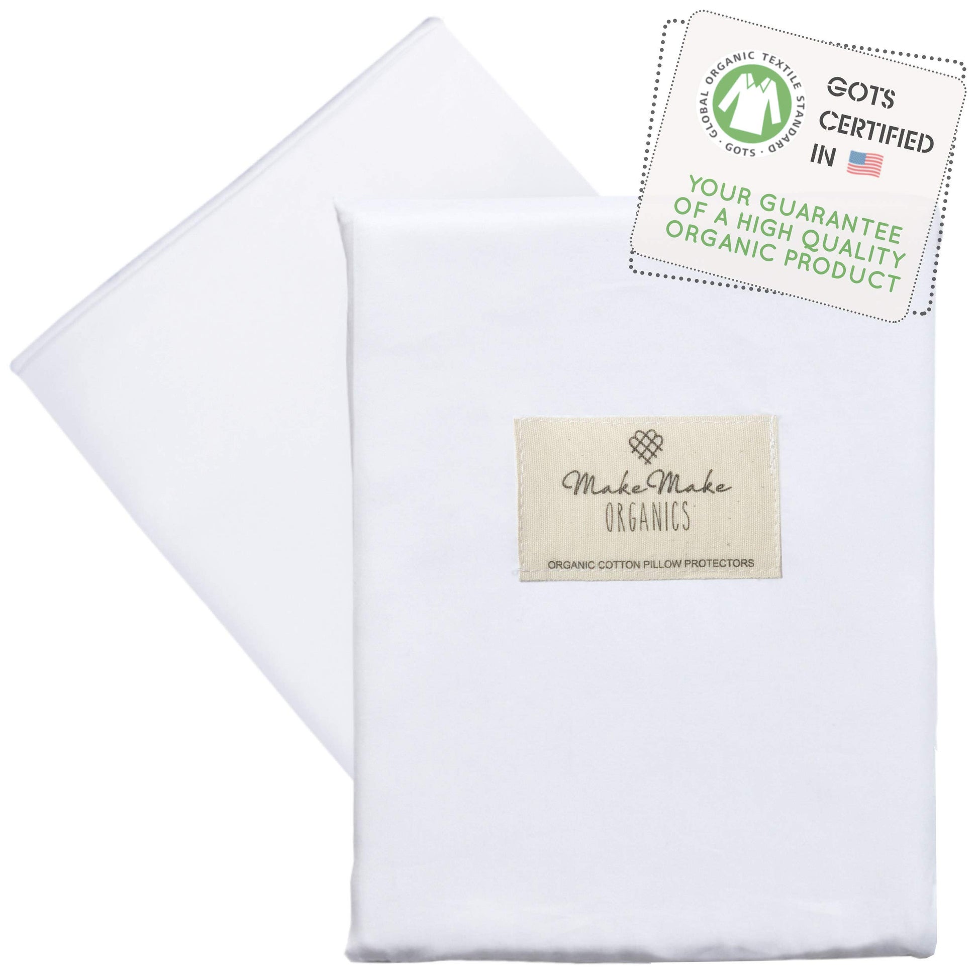 Makemake Organics Organic Cotton Youth Pillowcase (Set Of 2) Gots Certified Organic Cotton Pillow Cases Zippered Breathable Fits