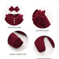 Mioglrie Newborn Baby Girl Clothes Romper Cute Baby Girl Stuff Cotton Newborn Girl Clothes Ruffle Baby Girl Outfits Gifts Maroon