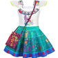 Wonderbabe Girls Mirabel Dress Up For Kids Cartoon Cosplay Princess Isabela Halloween Costume Outfits With Bag 7-8 Years