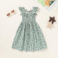 Jeelligular Toddler Dress Ruffle Sleeveless Button Down Denim Dress For Toddler Girls Summer Beach Casual A-Line Sundress(Green