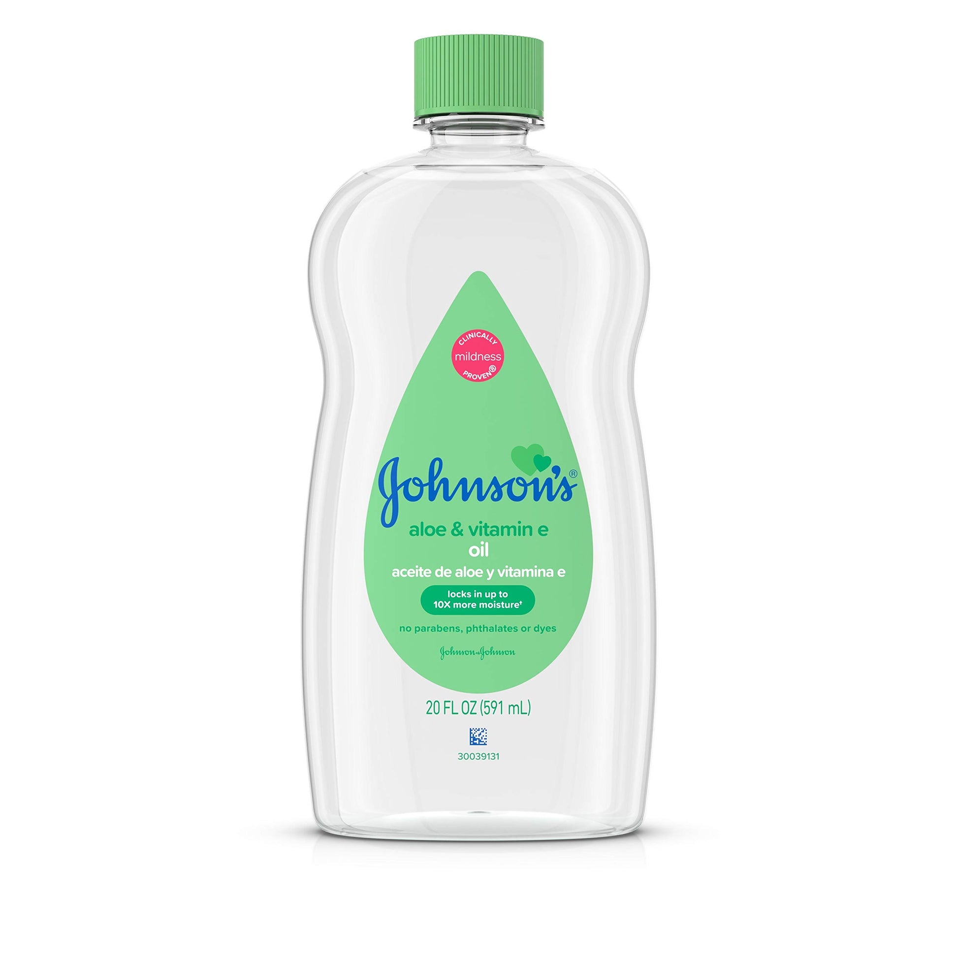 Johnson'S Baby Oil, Mineral Oil Enriched With Aloe Vera And Vitamin E, 20 Fl. Oz -C12