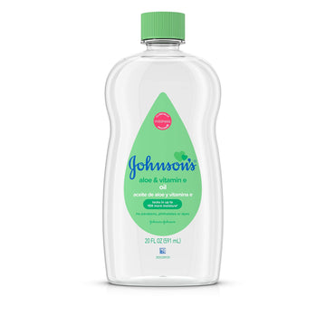 Johnson'S Baby Oil, Mineral Oil Enriched With Aloe Vera And Vitamin E, 20 Fl. Oz -C12