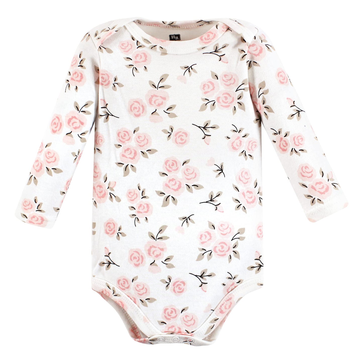 Hudson Baby Unisex Baby Cotton Long-Sleeve Bodysuits, Cinnamon Pink Prints 3-Pack, Preemie