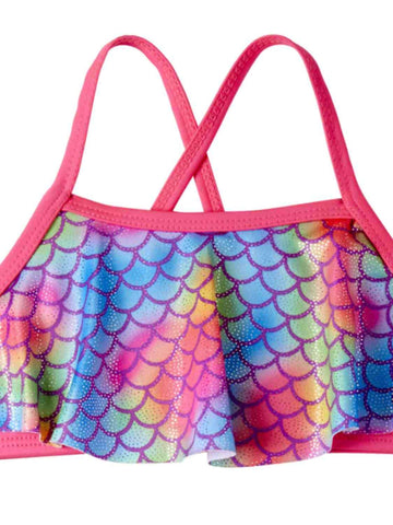 Infant Girls Mermaid Print Pink Sizzle 2 Piece Bikini Swimsuit - 6-9 Months