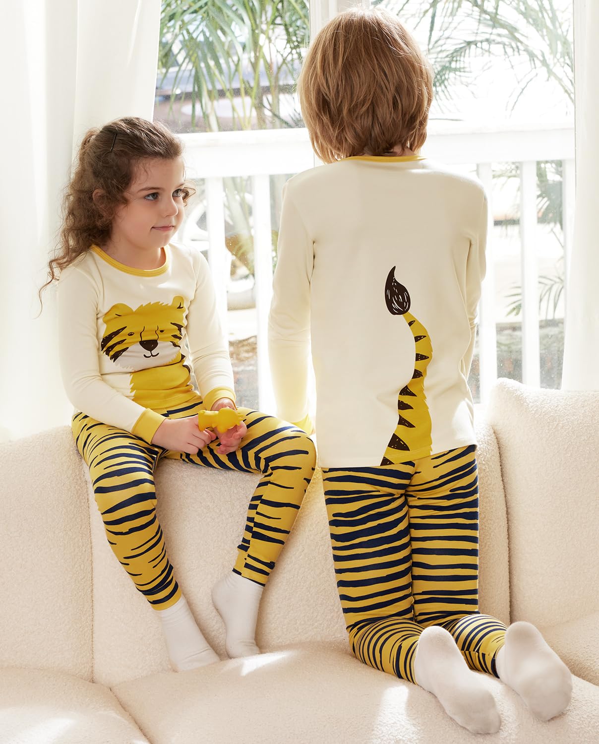 Babee Reshinee Bamboo Viscose Toddler Animal Pajamas Boys Girls Kids Baby 2Pcs Long-Sleeve Pyjamas Set 12-18 Months Snug Fit Sle