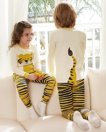 Babee Reshinee 3-4T Bamboo Viscose Boys Girls Pajama Sets Toddler Kids Two Piece Long-Sleeve Snug Fit Sleepwear Pjs