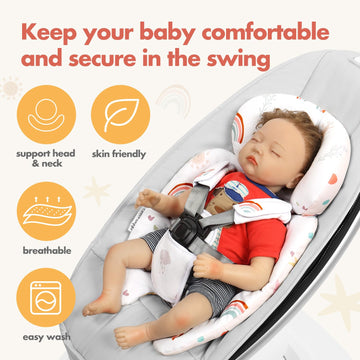 Upperkids Mamaroo Infant Insert Compatible With 4Moms Mamaroo & Rockaroo Swing, Mamaroo Newborn Insert With Enlarged Head & Body