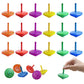 18Pcs Colorful Wooden Spinning Tops Rainbow Gyroscopes Toy Educational Spinning Toy Wood Painted Tops For Family Games Party For