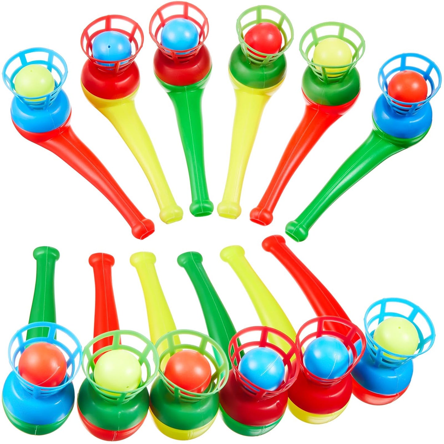 Liliful 50 Pcs Ball Blowing Toy Floating Blow Pipe Balls Stress Reliever Floating Balls Balance Blowing Toy for Birthday Party B