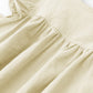 Lyxiof Toddler Baby Girl Cotton Linen Dress Ruffle Sleeve Halter Sleeveless Kids Casual Dresses Beige 100Cm